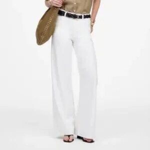 Madewell White Wide-Leg Flare Jeans